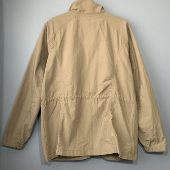 Eddie Bauer Travex Women Size L Tan Nylon Windbreaker Jacket Gorpcore Minimalist - Picture 6 of 10